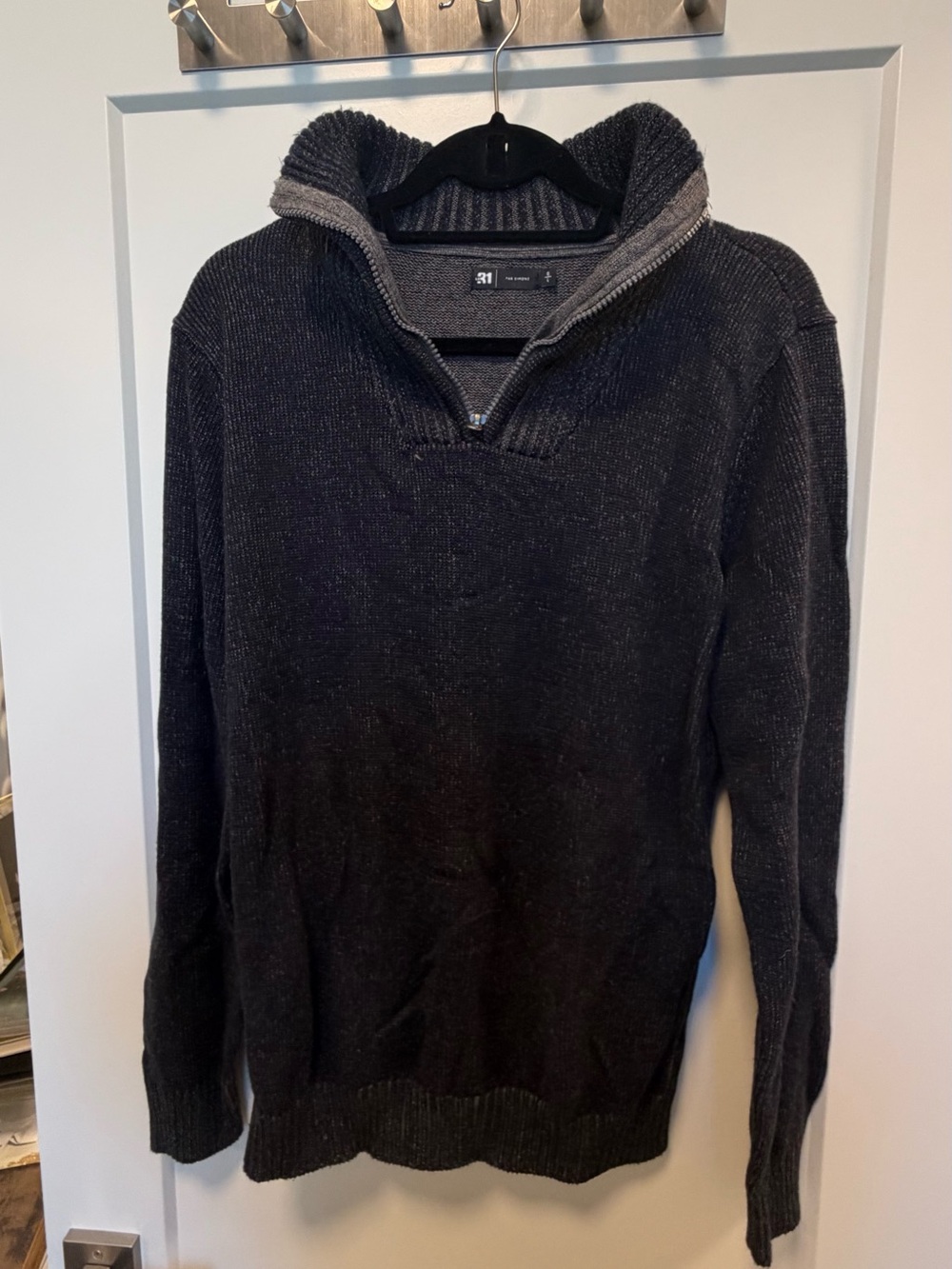 Men's Navy Le 31 Zip-Neck Sweater - Unbranded